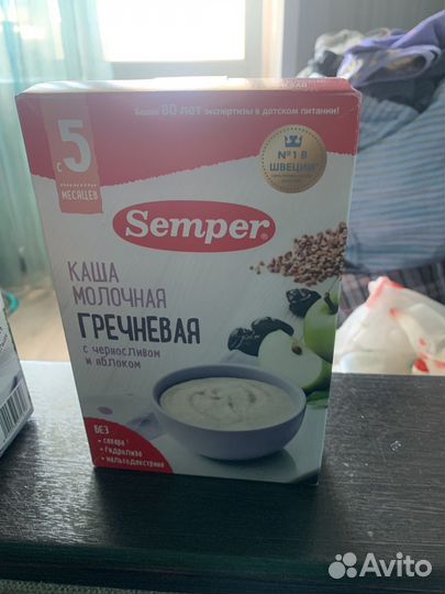 Каша молочная Semper с 6 месяцев