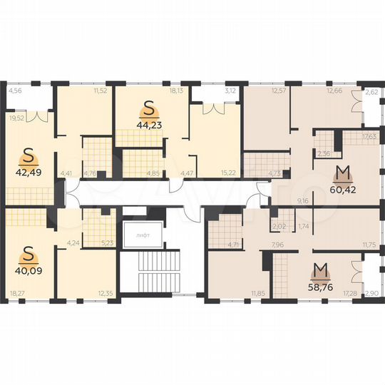 2-к. квартира, 58,8 м², 3/5 эт.
