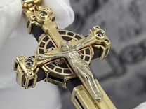 Золотой крест на дереве эбен Armani Jewelry