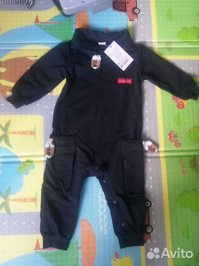 Джинсовый комбинезон новый 86-92