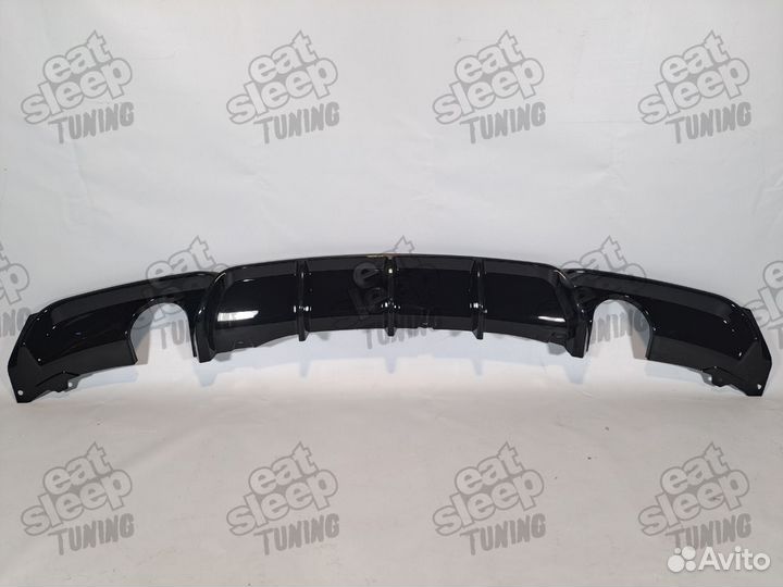Диффузор BMW F30 1+1 чёрный глянец