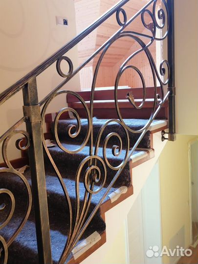 Кованое лестничное ограждение «Л010»