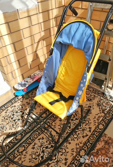 Санки-коляска Скользяшки Снегурочка