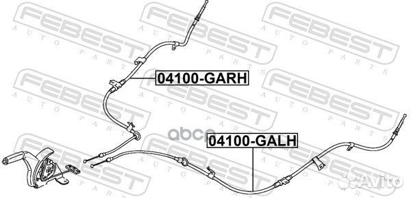 Трос ручного тормоза mitsubishi ASX 10- 1807мм