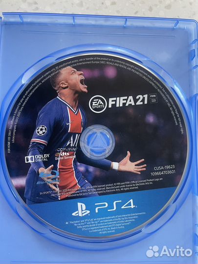 Диск на ps4 FIFA 21, полностью русский