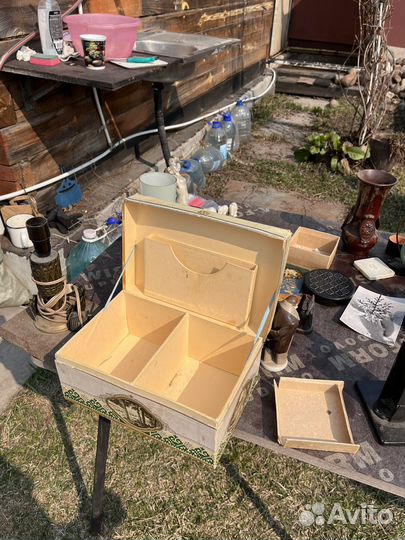 Шкатулка деревянная старинная и СССР