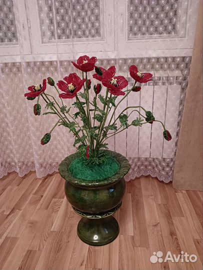 Маки из бисера