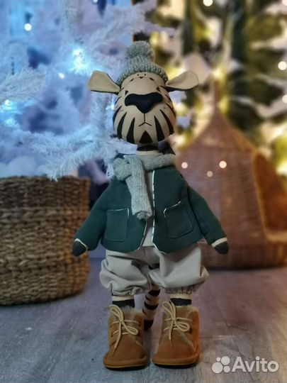 Интерьерная кукла игрушка тигр ручная работа