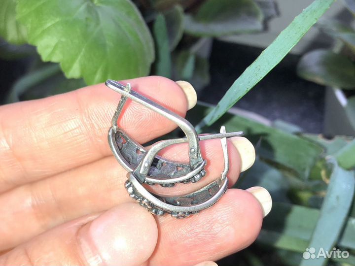 Серьги СССР винтаж серебро