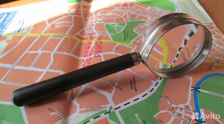 Лупа с эбонитовой ручкой. Старинная
