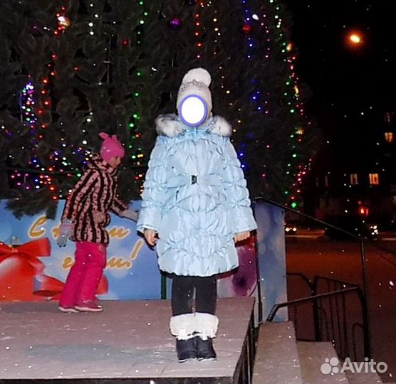 Зимнее пальто для девочки 7-8 лет