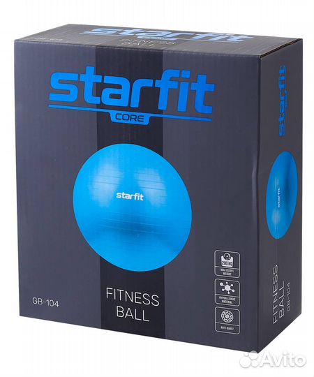 Фитбол GB-104 антивзрыв, 900 гр, 55 см Starfit