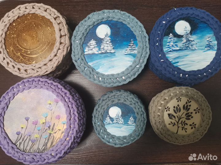 Корзинки вязаные