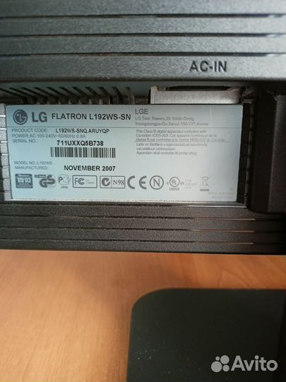 Монитор LG flatron L192WS-SN