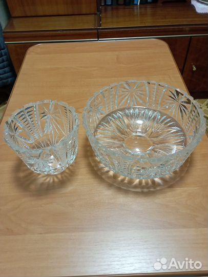 Хрустальная салатница и конфетница