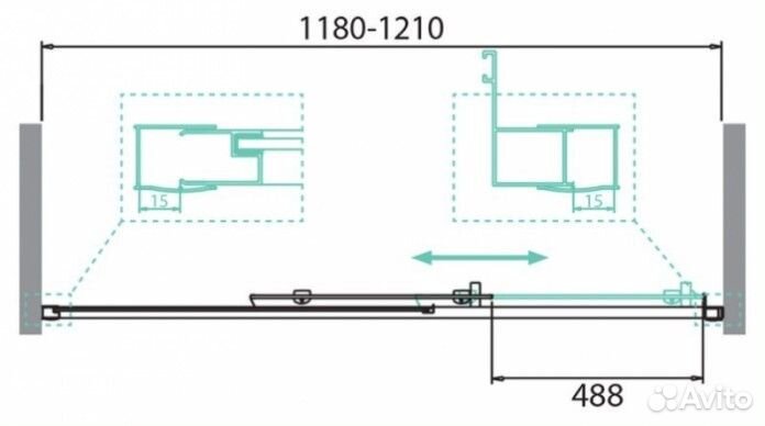 Душевая дверь BelBagno DUE-BF-1-120