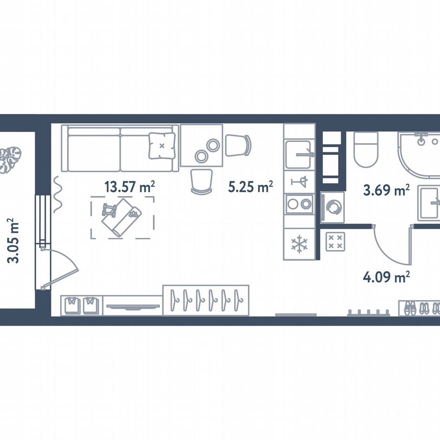 Квартира-студия, 28,1 м², 8/11 эт.