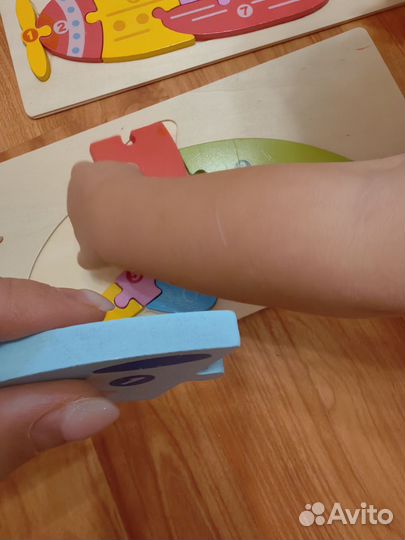 Деревянные пазлы монтесори цыфры сортер