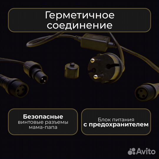 Гирлянда бахрома желтая