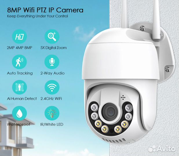Камеры видеонаблюдения 3-5-8 Mp Умные WiFi