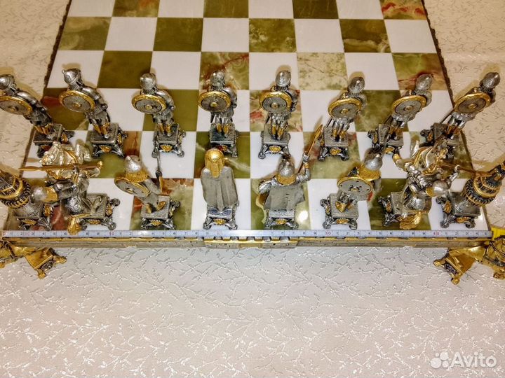 Шахматы Большие Золото Серебро Мрамор 52х52