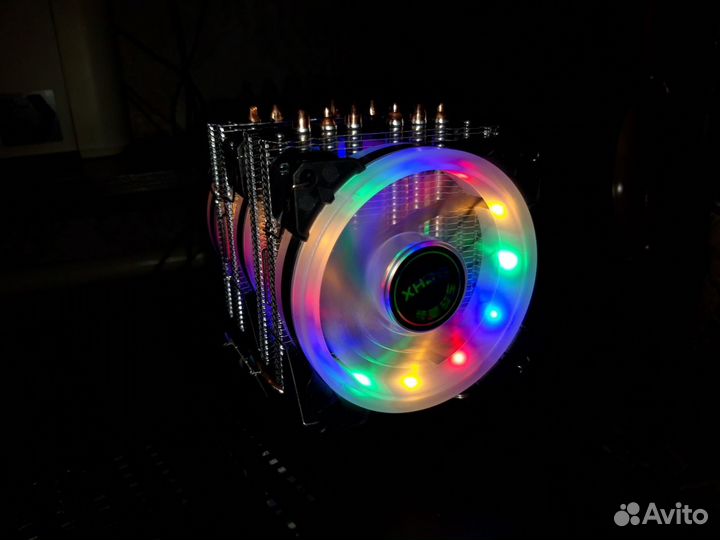 Кулер для процессора TDP-150W, 4PIN, RGB, 6 трубок