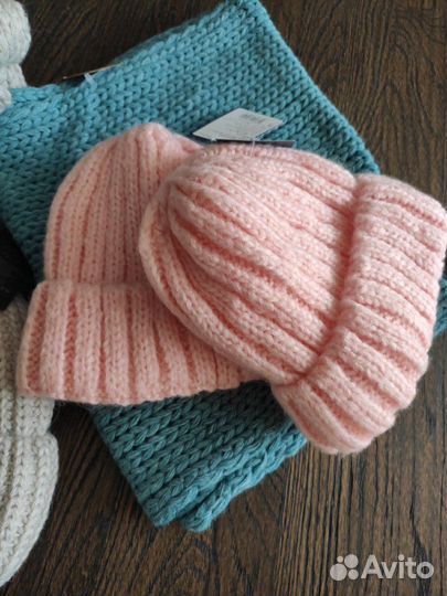 Шапка шарф снуд шерсть новые
