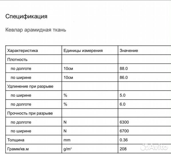 Арамидная ткань кевлар баллистическая тварон