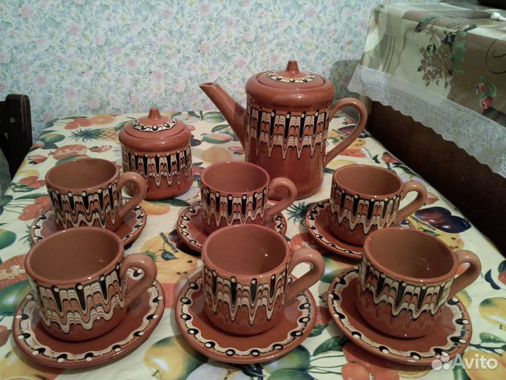 Фарфоровый кофейный сервиз на 6 персон 14 предмето