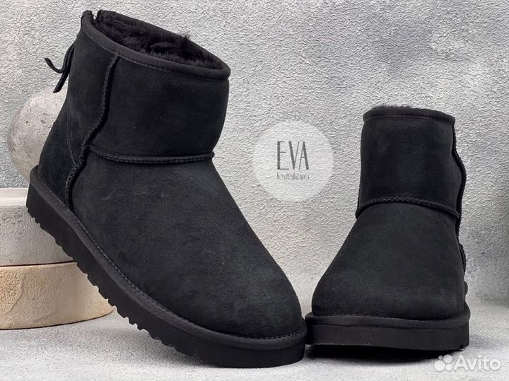 UGG мужские Угги черные Mini Zip II Black