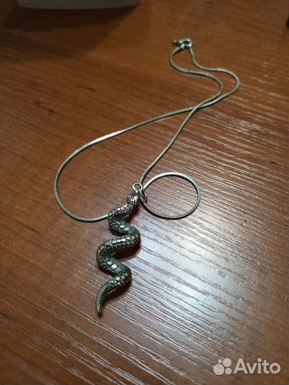 Змея набор кольцо + кулон на цепи