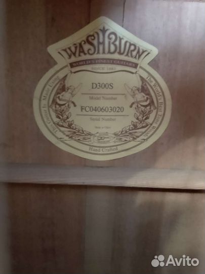 Акустическая гитара washburn D300S