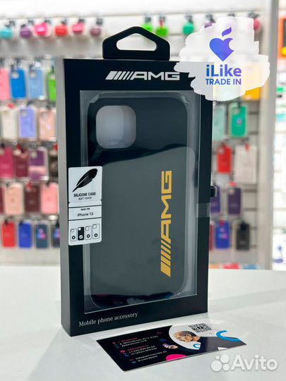 Чехол AMG для iPhone 13 yellow Black (9143)