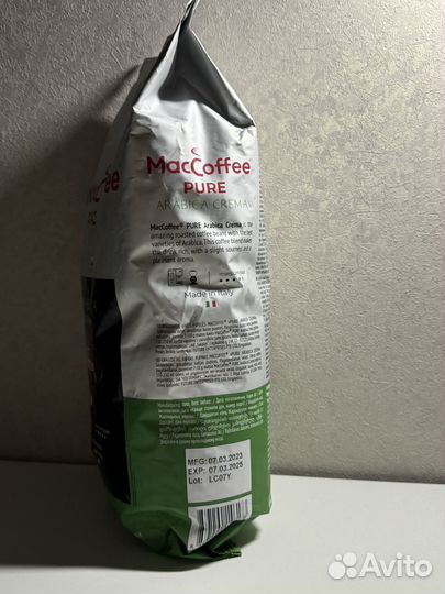 Кофе в зернах MacCoffee Pure Arabica Crema, 1 кг