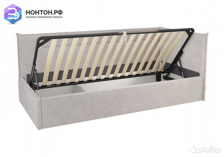 Кровать Альба 0.9 м светло-серая