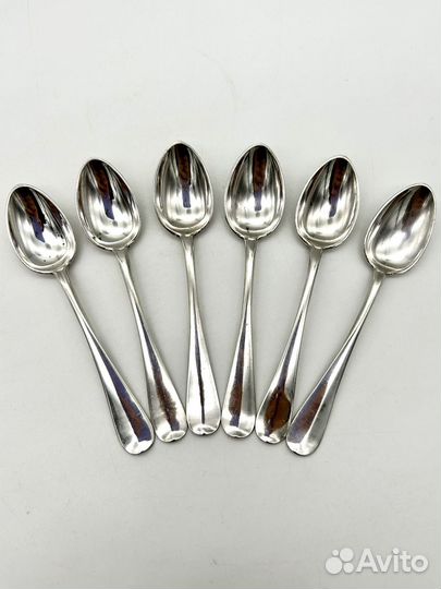 Ложки кофейные набор 6 шт серебро 84 проба Раицин