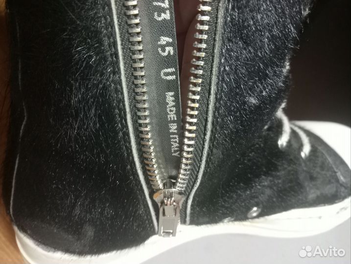 Rick owens ramones pony hair black