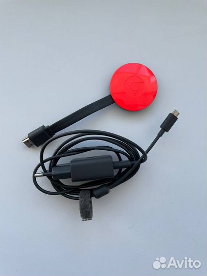 Медиаплеер Google Chromecast 2.0, красный