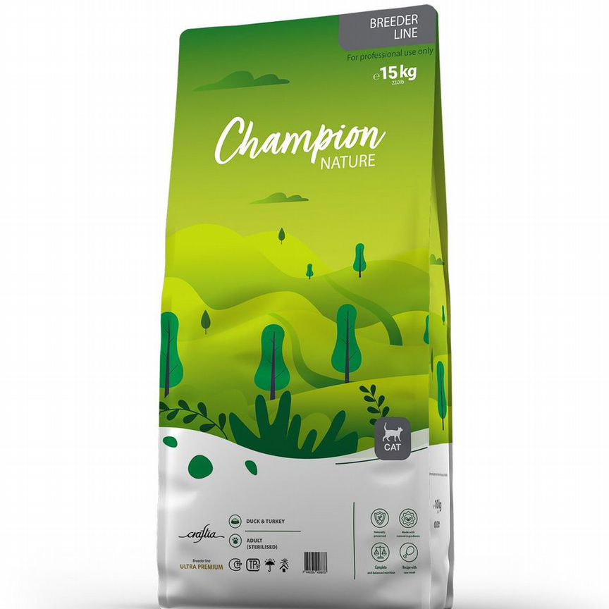 Сухой корм craftia champion nature super для кошек