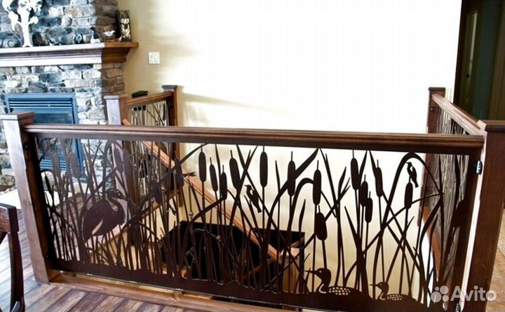 Перила деревянные с установкой