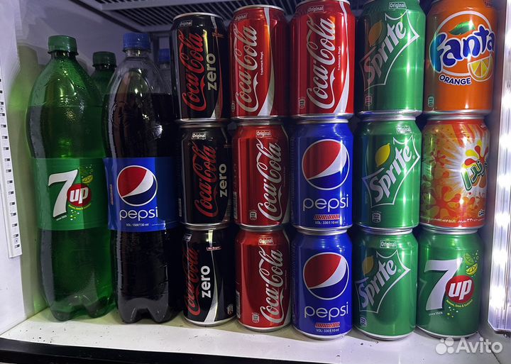 Кока-кола, Фанта, Спрайт, Пепси, Миринда, 7ап