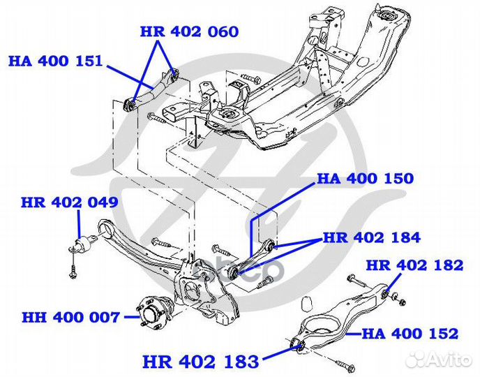 Сайлентблок нижнего заднего поперечного рычага
