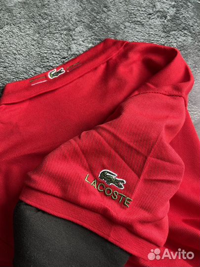 Поло Lacoste красное р.48,50,52,54,56