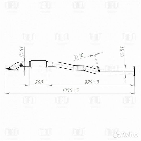 Труба приемная trialli ERP 0509