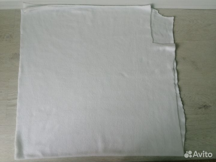 Ткань отрез флис белый