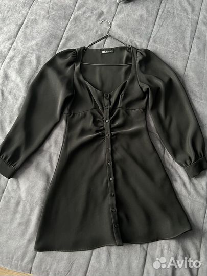 Платье zara черное мини