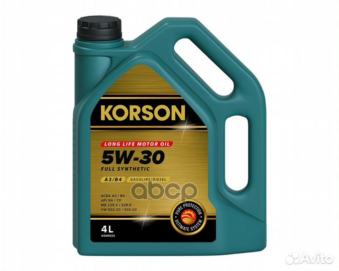 5W-30 full synthetic A3/B4 4л (синт. мотор. мас
