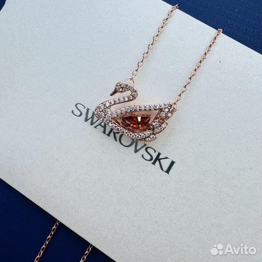 Колье кулон подвеска swarovski dancing swan