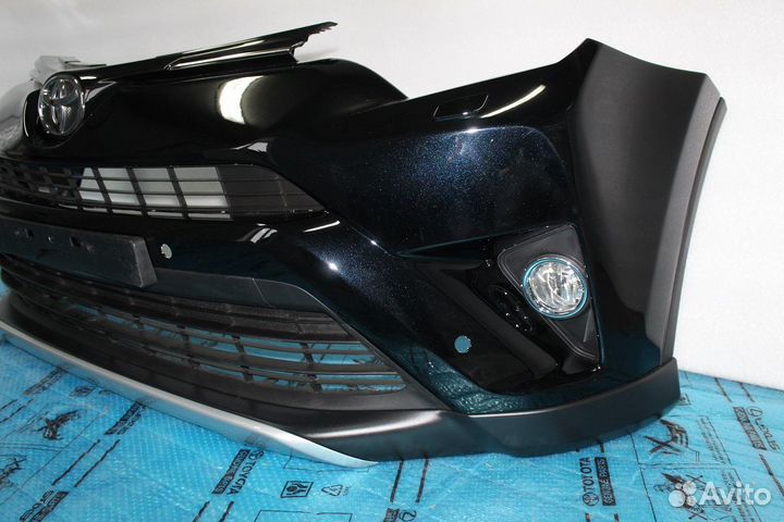 Передний бампер Рав 4 4 поколение черный в сборе