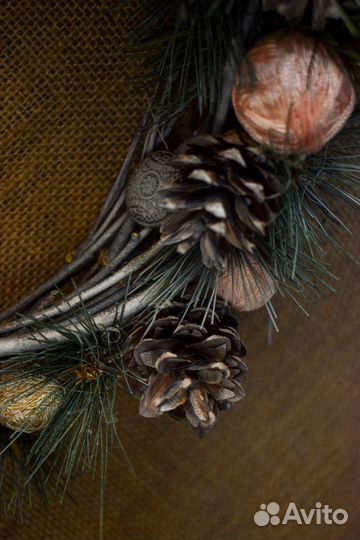 Новогодний венок ручной работы